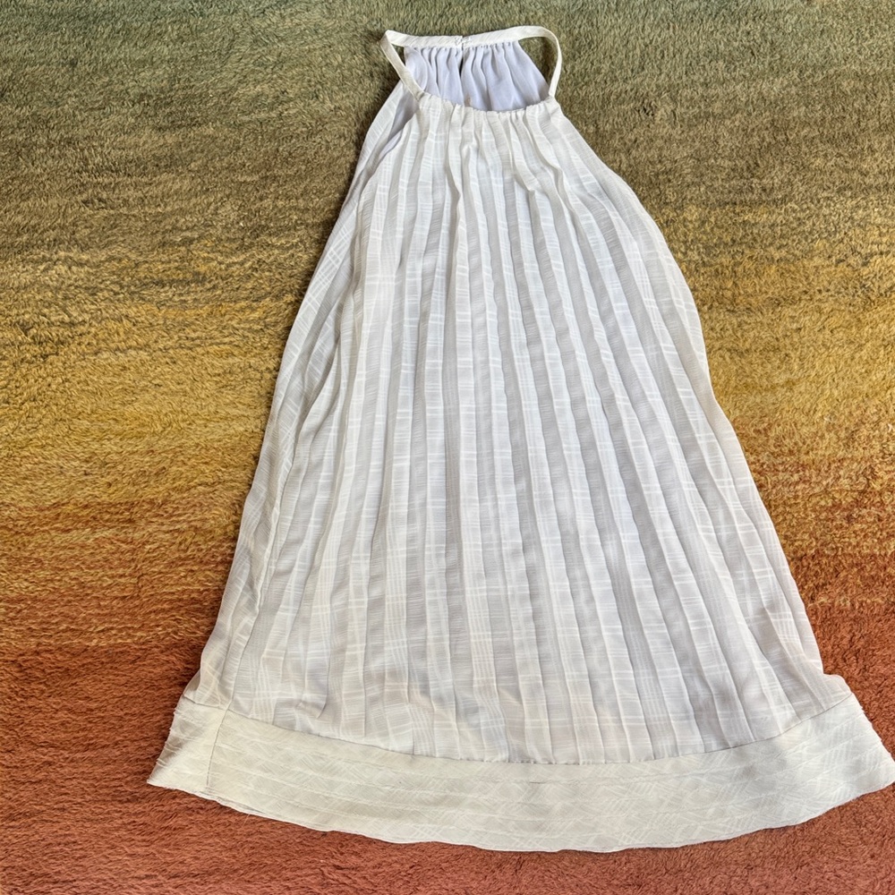 Ramy Brook White Pleated Halter Dress